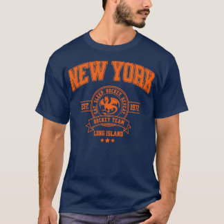 New York Long Island Hockey Team Design T-Shirt