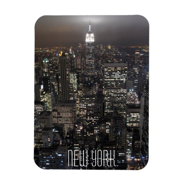 New York Magnet NY City Lights NY Skyline Souvenir (Vertikal)