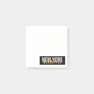 New York Manhattan Skyline mit Palmen Post-it Klebezettel