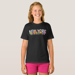 New York Manhattan Skyline mit Palmen T-Shirt