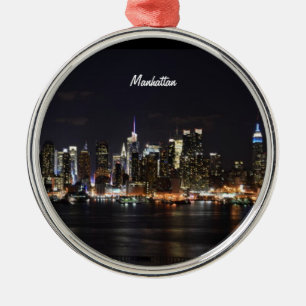 NEW YORK: Manhattan Skyline Ornament Aus Metall