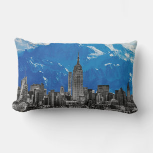 New York Manhattan Wolkenkratzer mit Blue Mountain Lendenkissen