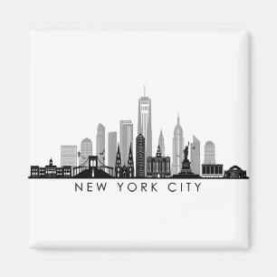 NEW YORK Manhatten USA City Skyline Silhouette Magnet