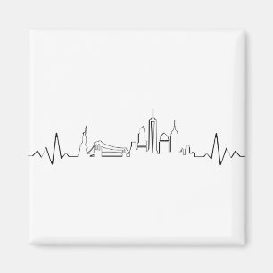 NEW YORK Manhatten USA City Skyline Silhouette Magnet