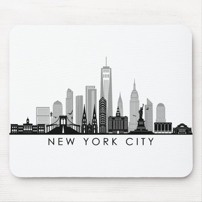 NEW YORK Manhatten USA City Skyline Silhouette Mousepad (Vorne)