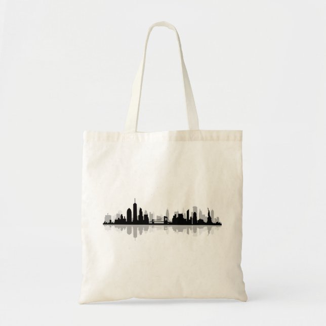 NEW YORK Manhatten USA City Skyline Silhouette Tragetasche (Vorne)