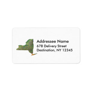 New York Map Address Label Adressaufkleber