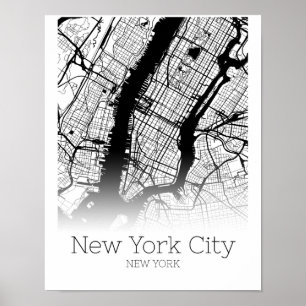 New York Map - New York City NYC - Map Poster