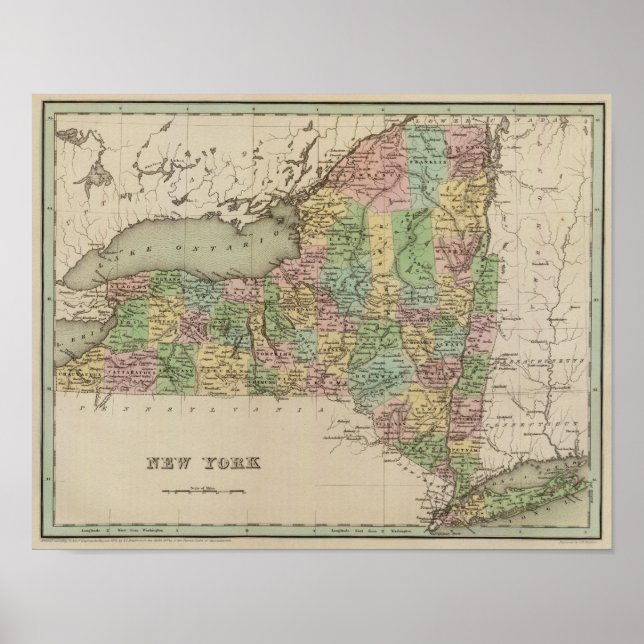 New York Map Poster (Vorne)