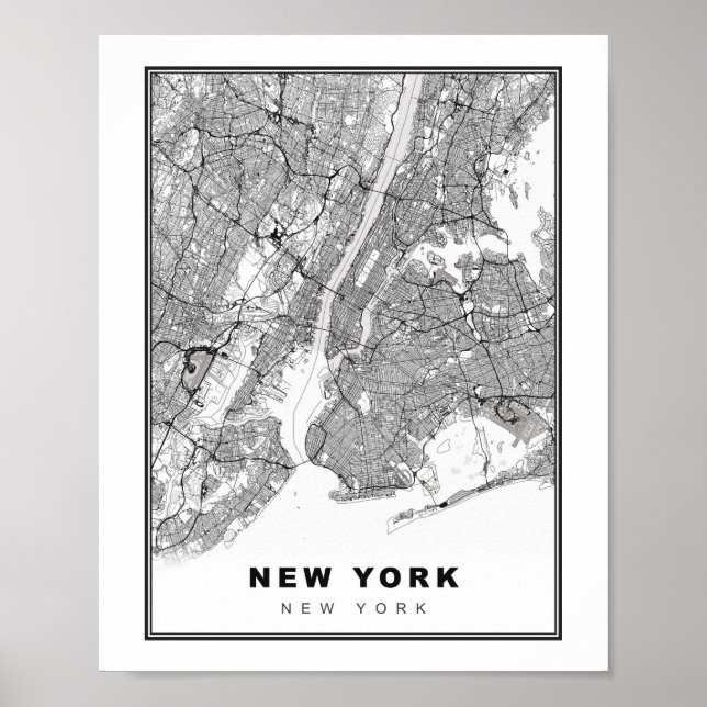 New York Map Poster (Vorne)