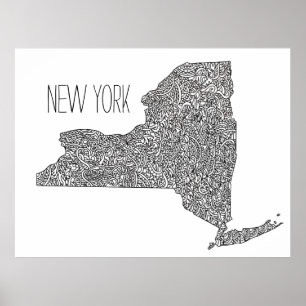 New York Map Poster