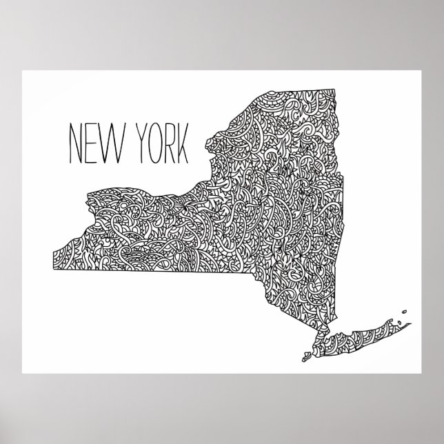 New York Map Poster (Vorne)