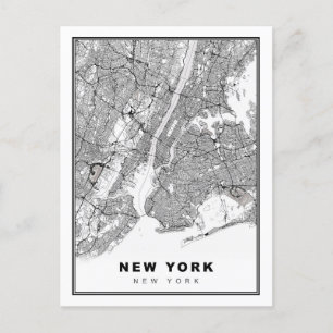 New York Map Postkarte