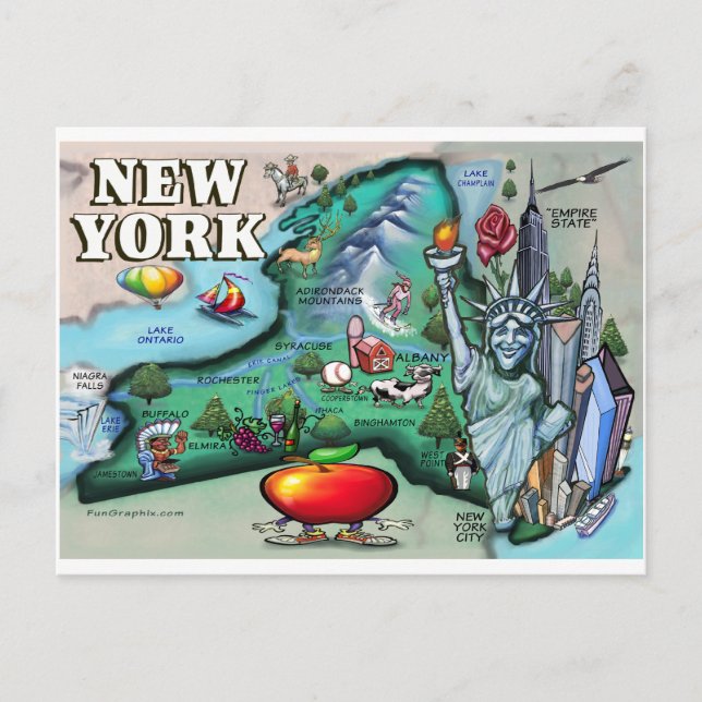 New York Map Postkarte (Vorderseite)