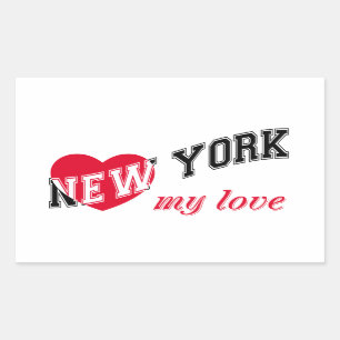 New York meine Liebe Rechteckiger Aufkleber