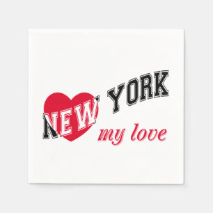 New York meine Liebe Serviette