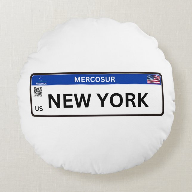 New York Mercosur Rundes Kissen (Vorderseite)