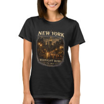 New York Midnight Rush Vintage Grafik T-Shirt