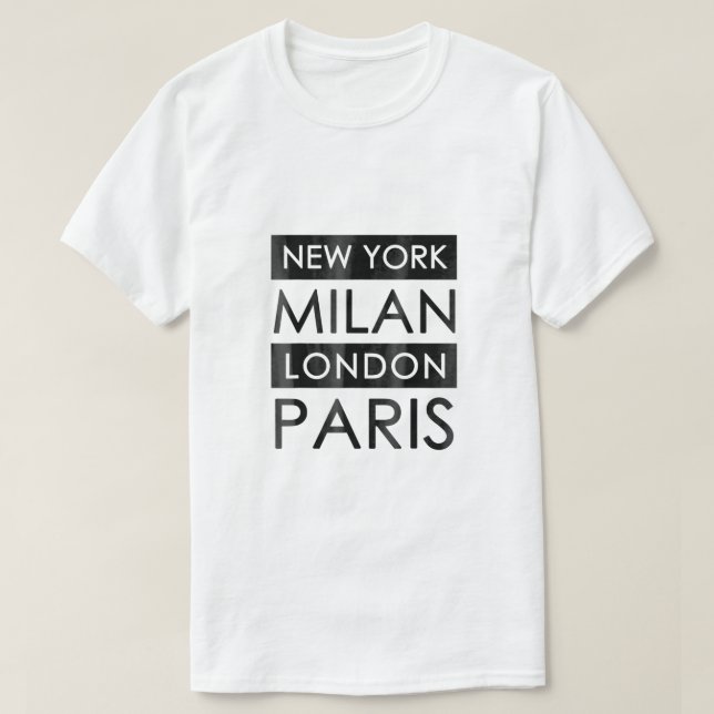New York Milan London Paris T-Shirt (Design vorne)
