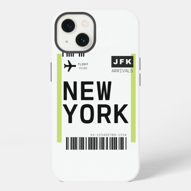 New York Mini Boarding Pass iPhone Hülle (Rückseite)