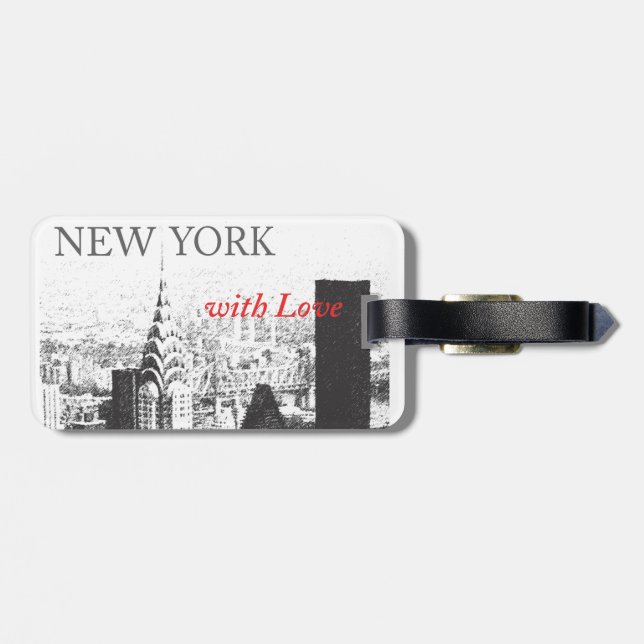 New York mit Liebe-Gepäck-Umbau Gepäckanhänger (Rückseite horizontal)