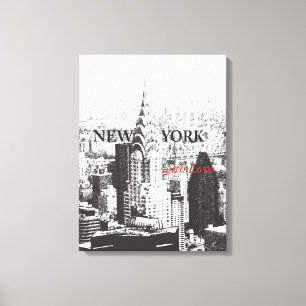 New York mit Liebe Poster Leinwanddruck