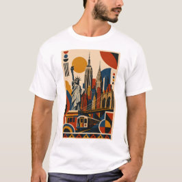 New York Modern – Geometrisches Kunst T-Shirt