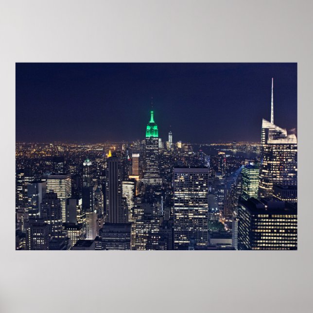 New York Nacht Skyline Poster (Vorne)
