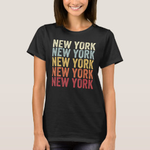 New York New York New York NY Retro Vintag Text T-Shirt