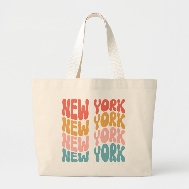 New York New York Retro Style Tote Bag Jumbo Stoffbeutel (Vorne)