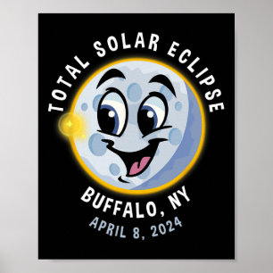 New York Niedlich Solar Eclipse 8. April 2024 Mond Poster