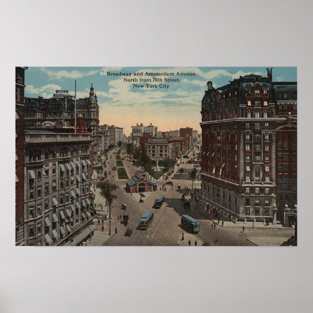 New York, NY - Broadway & Amsterdam Avenue Poster (Vorne)
