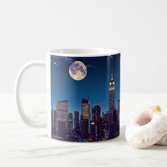 New York, NY - eine Hölle einer Stadt Kaffeetasse (Mit Donut)