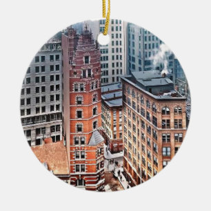 New York NY - Gruppe von Wolkenkratzern um 1900 Keramik Ornament