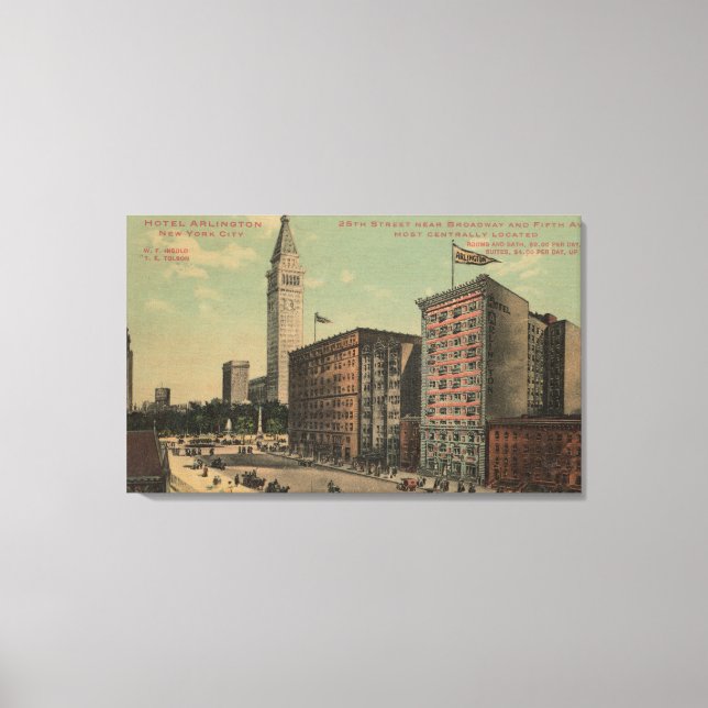 New York, NY - Hotel Arlington in der Nähe Leinwanddruck (Vorderseite)