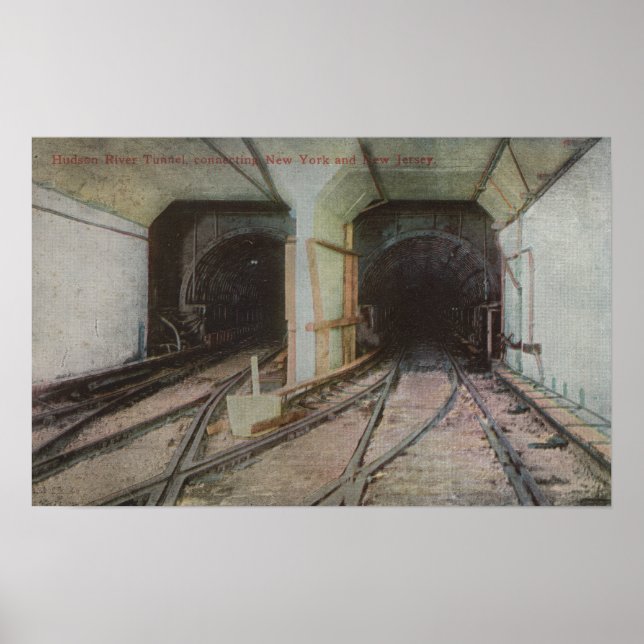 New York, NY - Hudson River Tunnel, Subway System Poster (Vorne)
