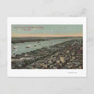 New York, NY - North River View und Docks Postkarte