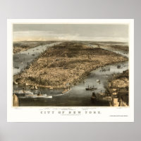 New York, NY Panoramic Map - 1856