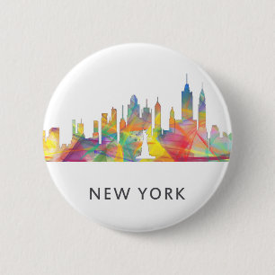 NEW YORK, NY SKYLINE WB1 - BUTTON