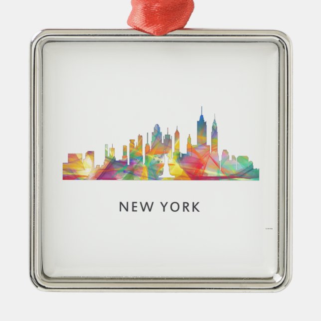 NEW YORK, NY SKYLINE WB1 - SILBERNES ORNAMENT (Vorne)