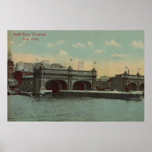 New York, NY - South Ferry Terminal Gebäude Poster