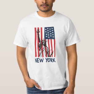 New York NY Statue of Liberty USA Flag T-Shirt