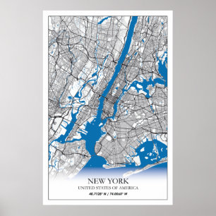 New York NY USA United Staaten Travel City Map Poster