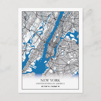 New York NY USA United Staaten Travel City Map Postkarte