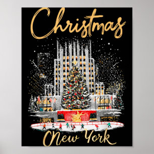 New York Ny Weihnachts Mädchen Reise passend Poster