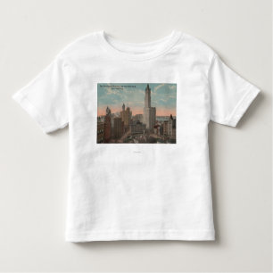 New York, NY - Woolworth Gebäude und Rathaus Kleinkind T-shirt