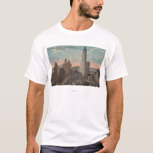 New York, NY - Woolworth Gebäude und Rathaus T-Shirt