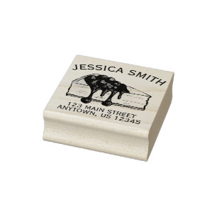 New York NYC Cherry Cheesecake Slice Adresse Gummistempel