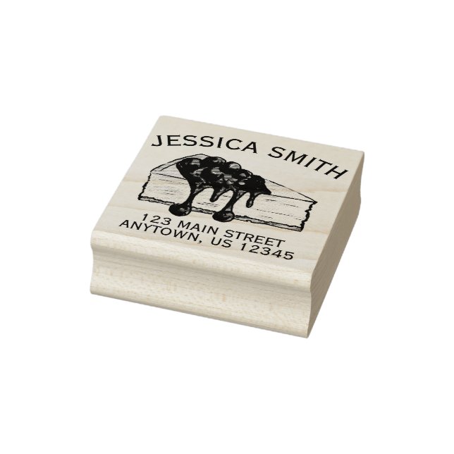 New York NYC Cherry Cheesecake Slice Adresse Gummistempel (Stempel)