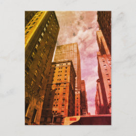 New York NYC city color vintage Postkarte